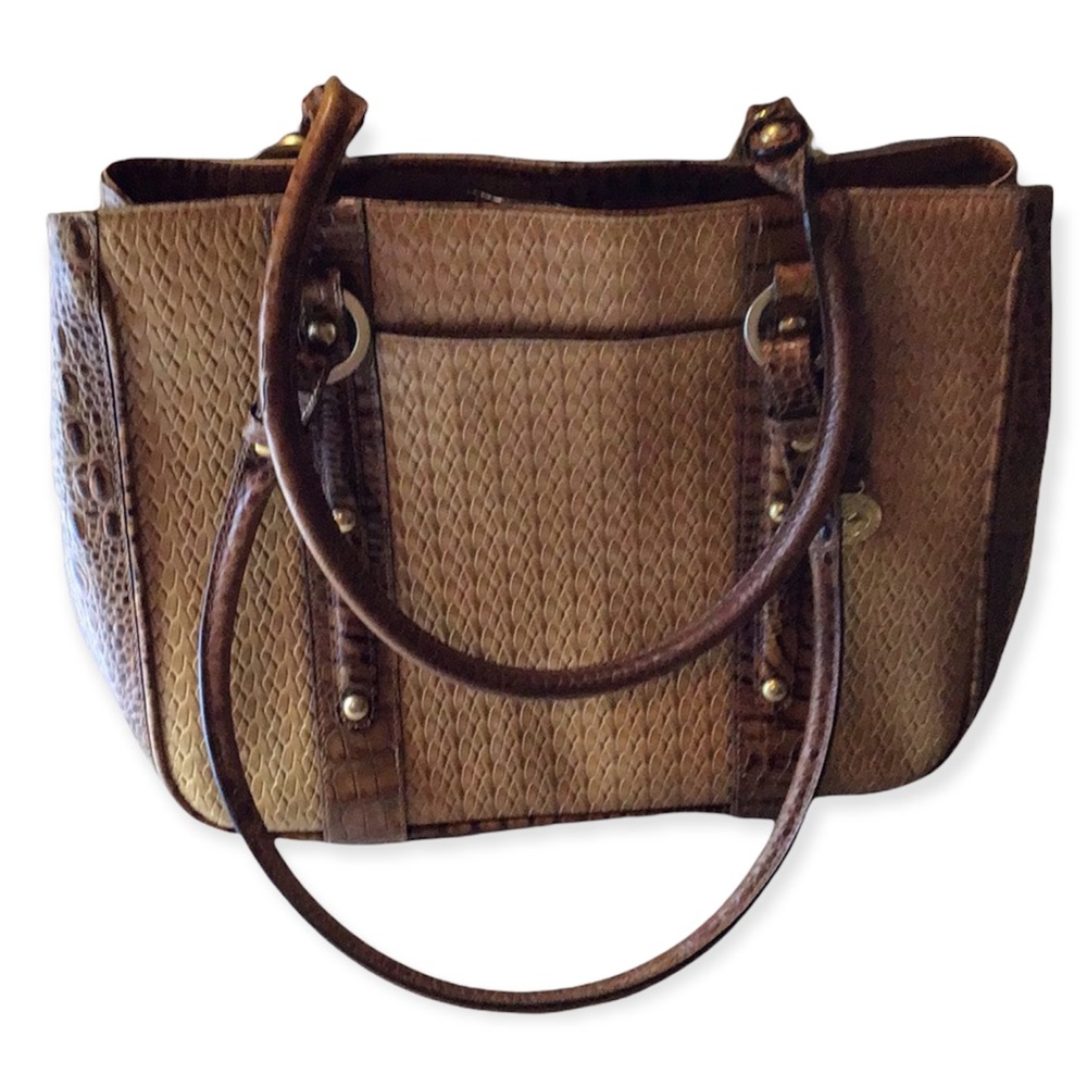 Brahmin Tan snake skin bag